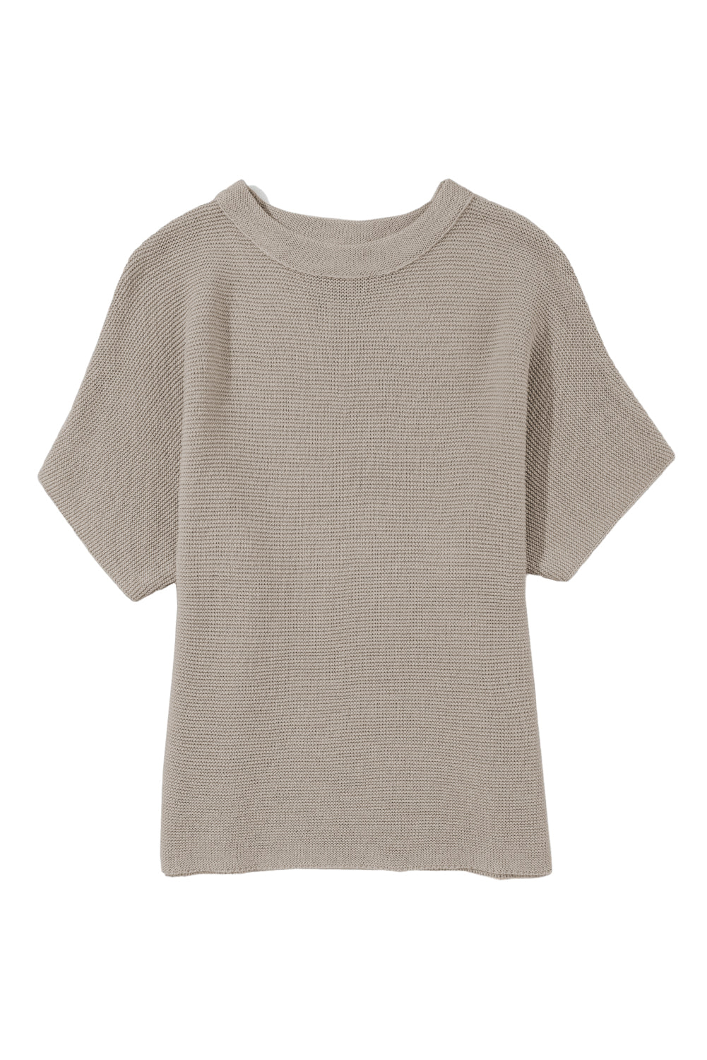 Apricot Mock Neck Short Sleeve Sweater