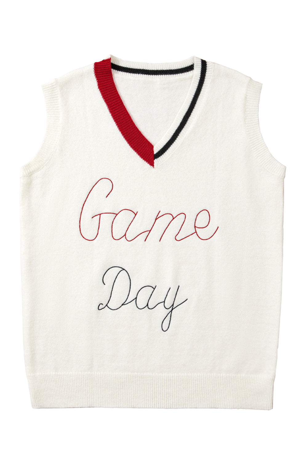 White Vintage Game Day Knit Vest