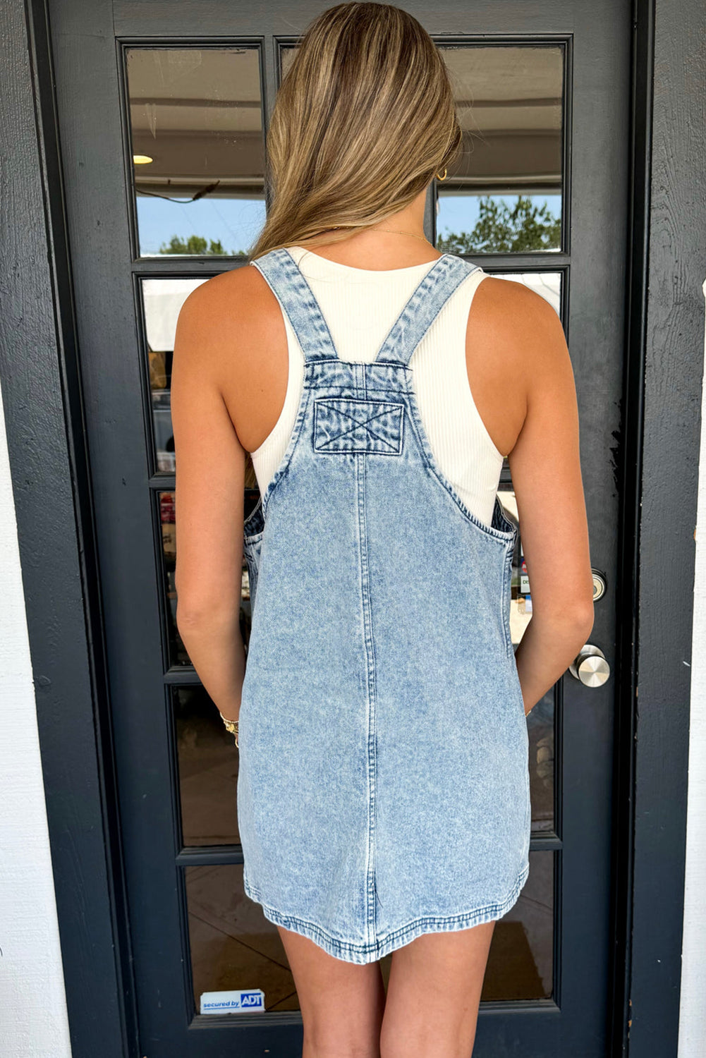 Dusk Blue Pocket Adjustable Straps Denim Overall Dress