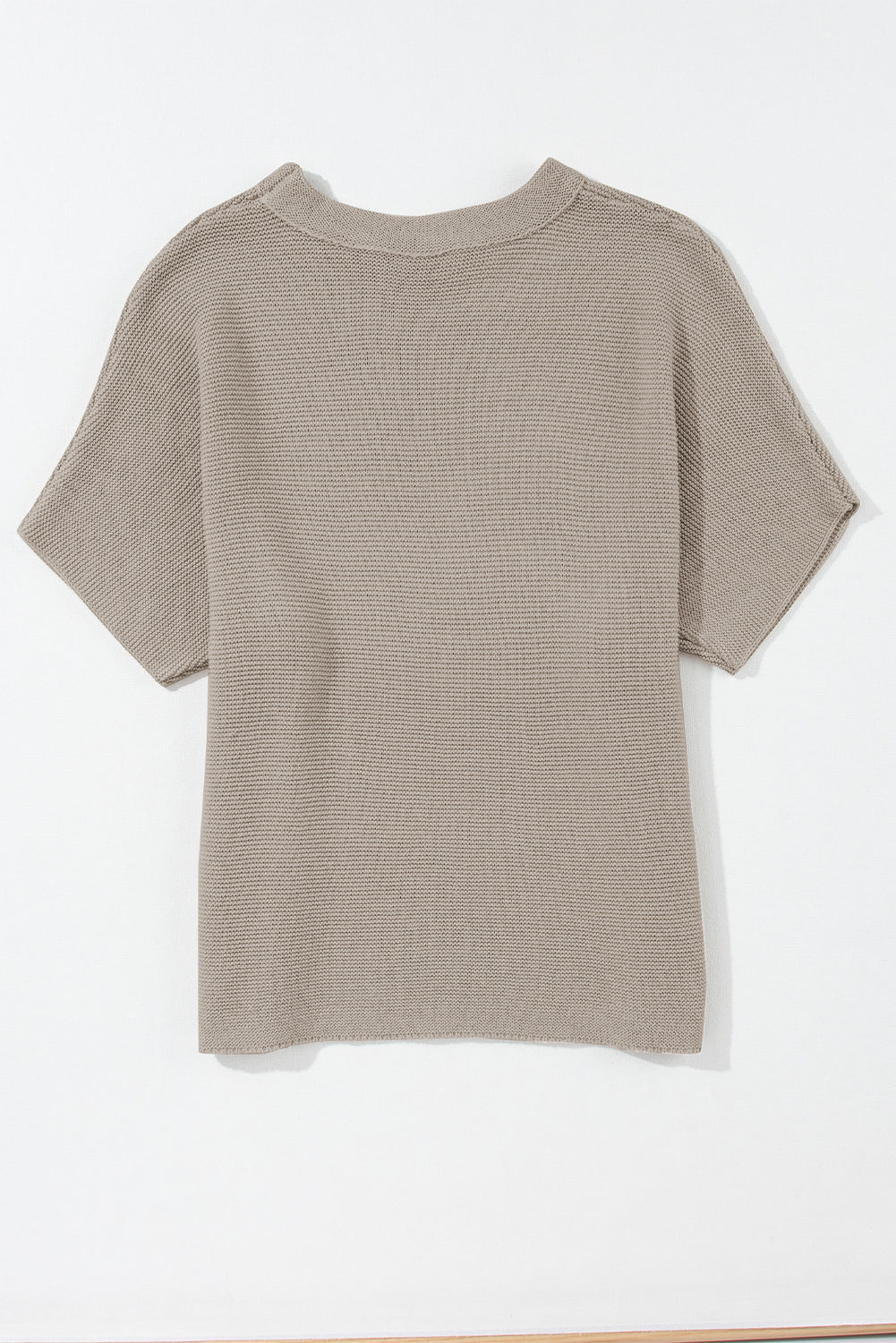 Apricot Mock Neck Short Sleeve Sweater