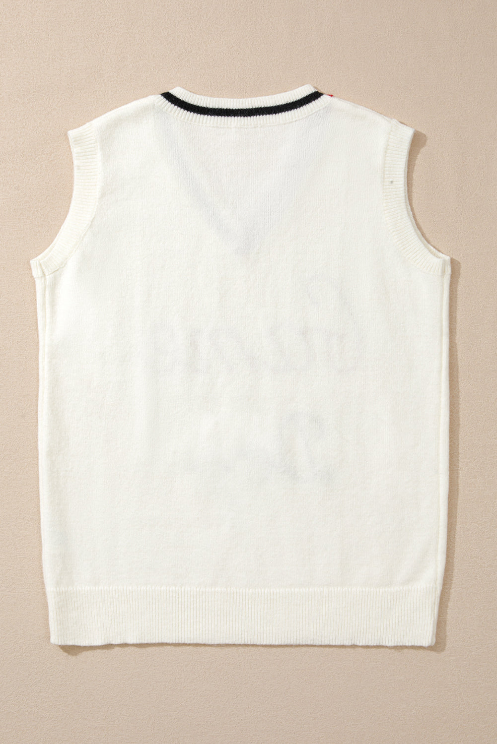 White Vintage Game Day Knit Vest