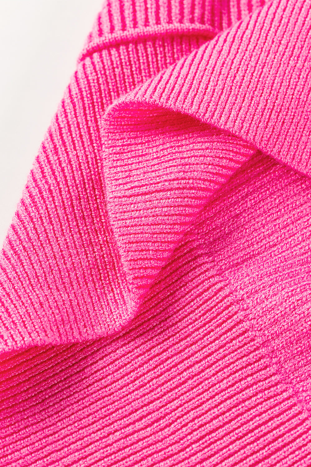 Hot Pink Exposed Seam Oversized Cropped Sweater