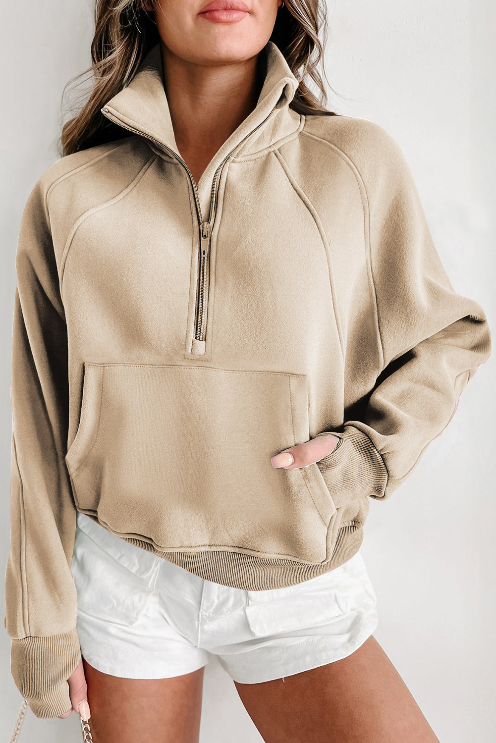 Parchment Zip Up Sweatshirt