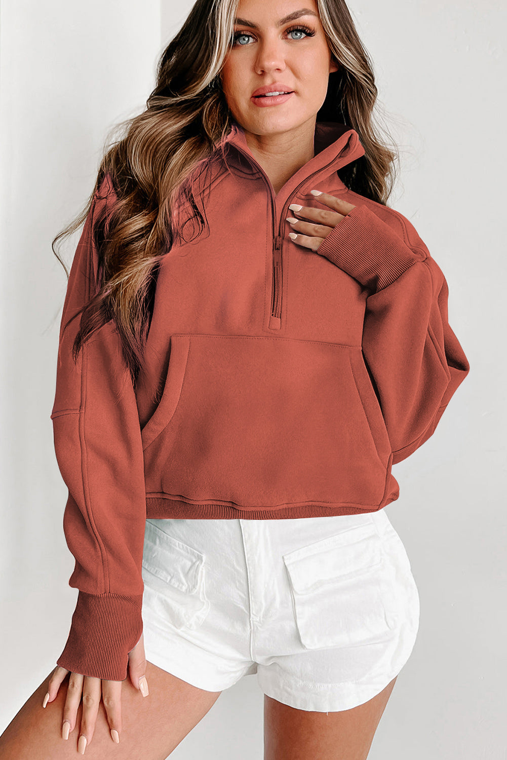 Parchment Zip Up Sweatshirt