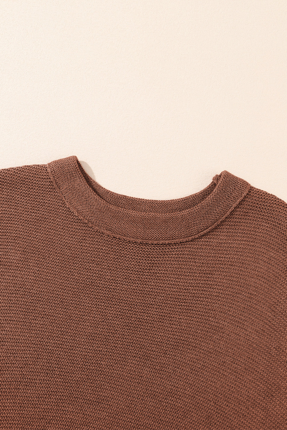 Apricot Mock Neck Short Sleeve Sweater