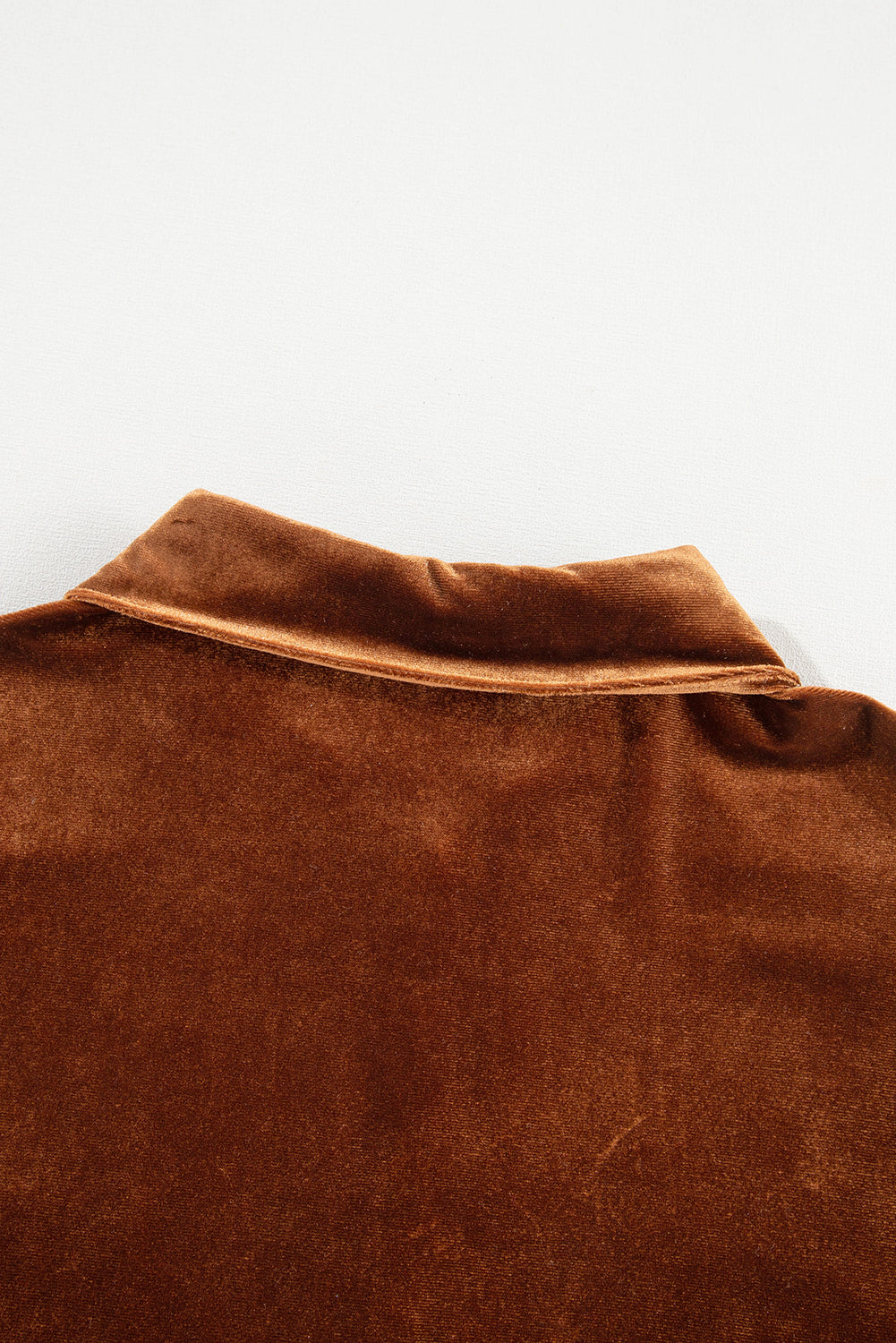 Chestnut Plain Chest Pocket Velvet Shirt