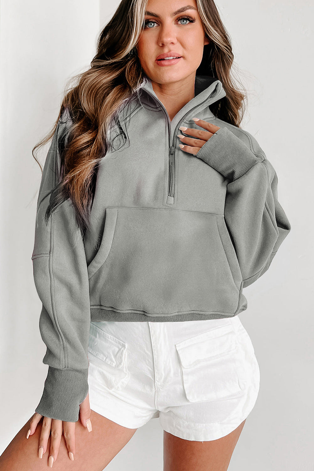 Parchment Zip Up Sweatshirt