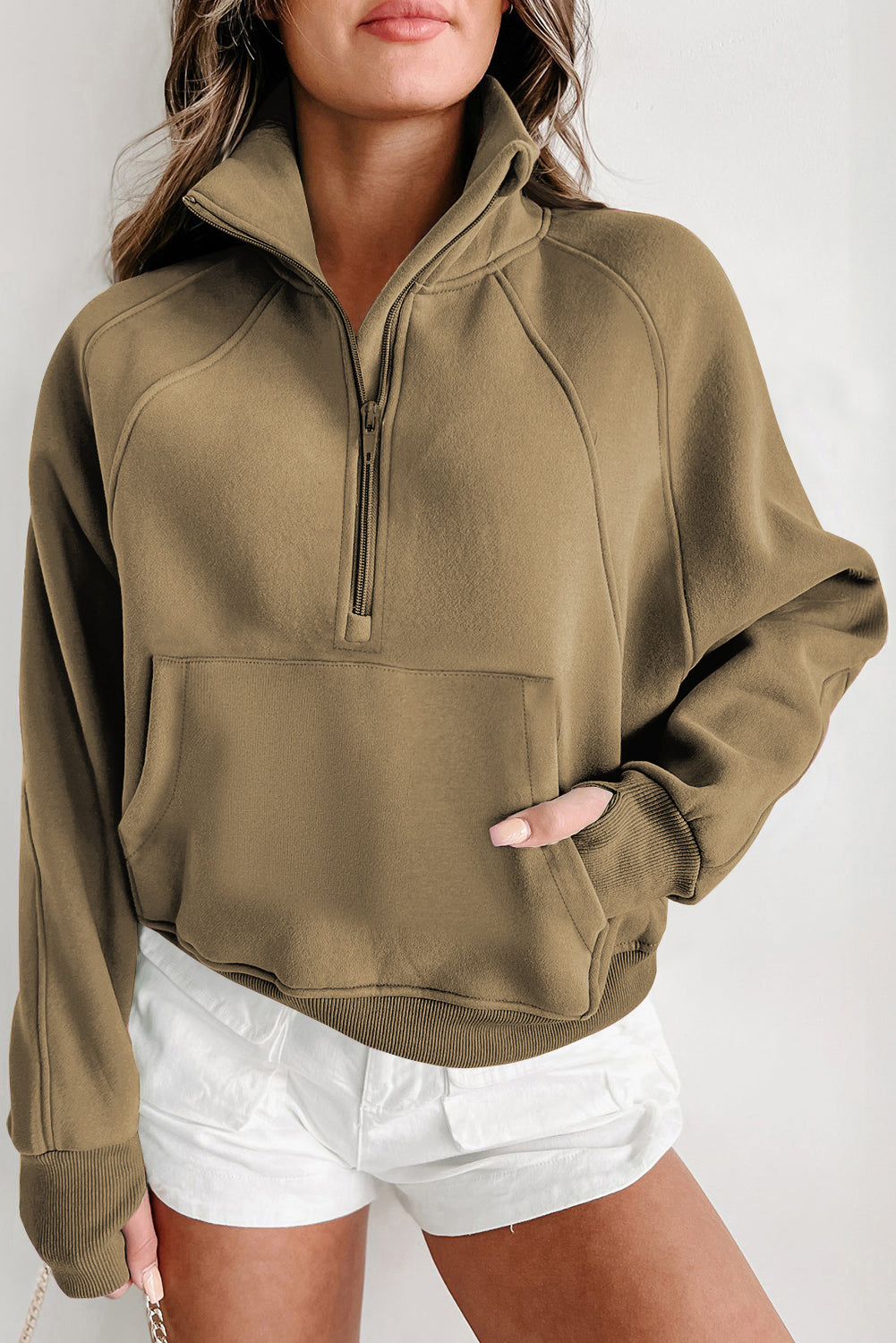 Parchment Zip Up Sweatshirt