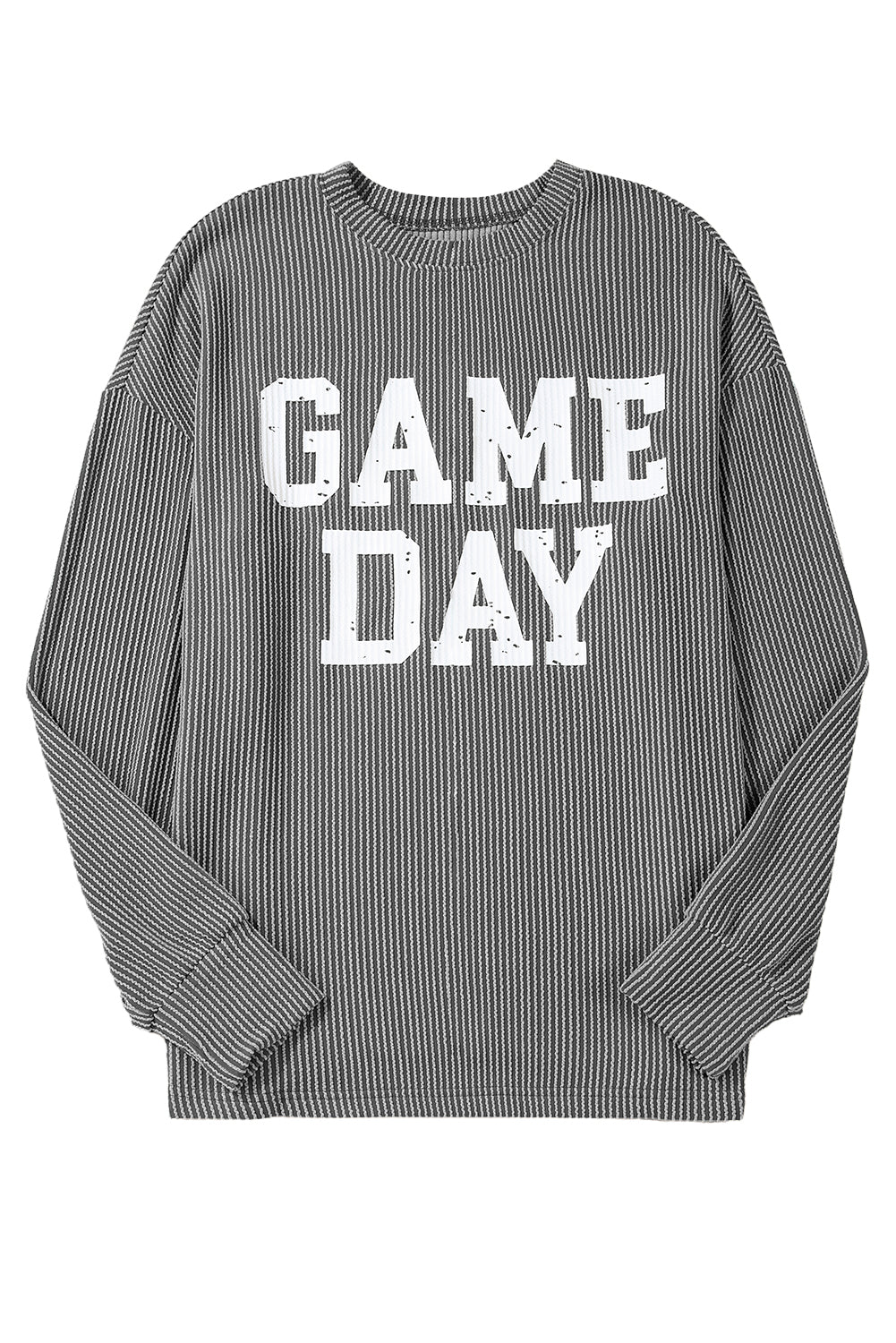 Bluing Corded GAME DAY Graphic Long Sleeve Top